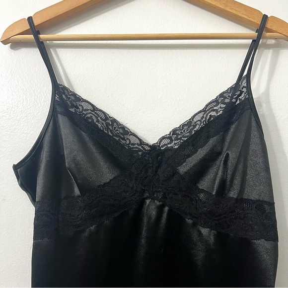 Women’s Lace Trim Satin Mini Slip Dress L Whimsigoth Fairy Grunge Witchy Vamp - Picture 6 of 12